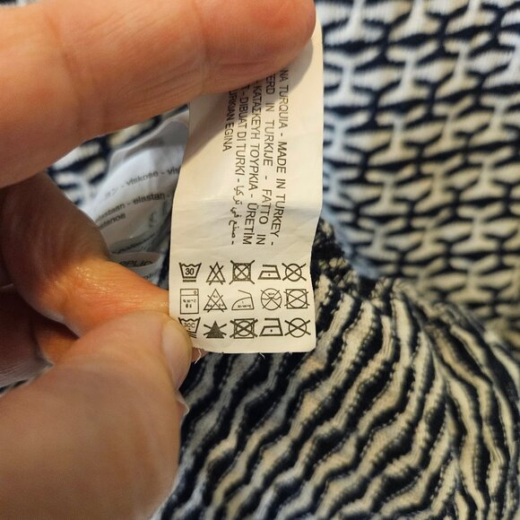 ZARA Blue and White Knit Polo Collar Dress - Picture 2 of 6